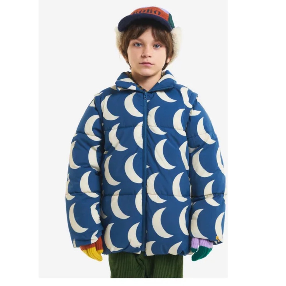 Bobo Choses moon Puffer Jacket 5-6 yr old blue